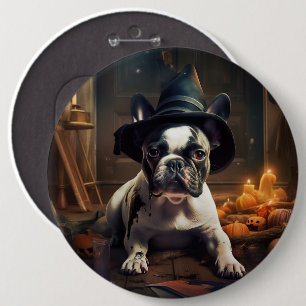 French Bulldog Pumpkins Halloween Scary 6 Cm Round Badge
