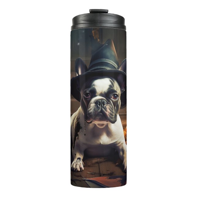 French Bulldog Pumpkins Halloween Scary Thermal Tumbler (Front)