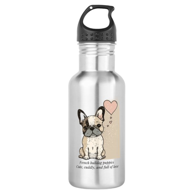 French bulldog puppies - Cute and full of Love 532 Ml Water Bottle (Front)