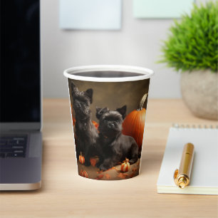 French Bulldog Puppy Autumn Delight Pumpkin Paper Cups