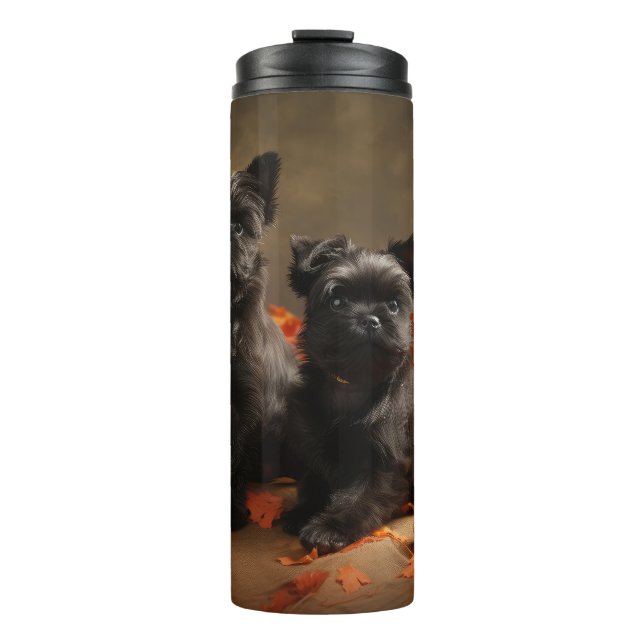 French Bulldog Puppy Autumn Delight Pumpkin Thermal Tumbler (Front)