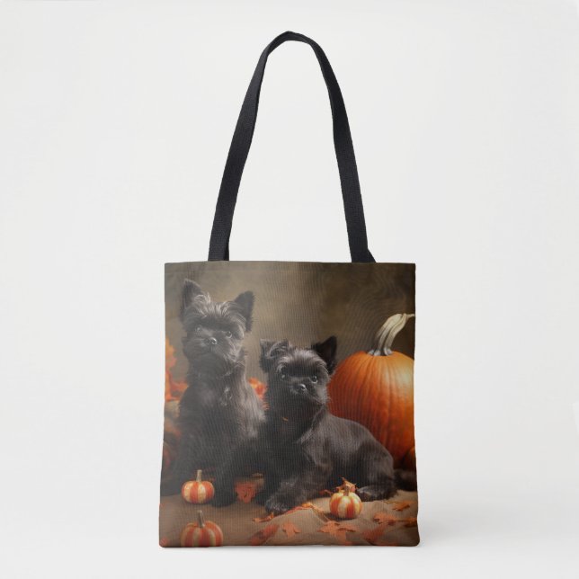 French Bulldog Puppy Autumn Delight Pumpkin Tote Bag (Front)