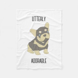 French Bulldog Puppy Cartoon Fleece Blanket