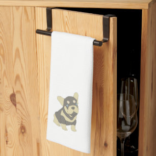 French Bulldog Puppy Cartoon Kitchen Towels