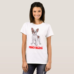 French Bulldog Puppy Dog Cartoon Ladies T-Shirt