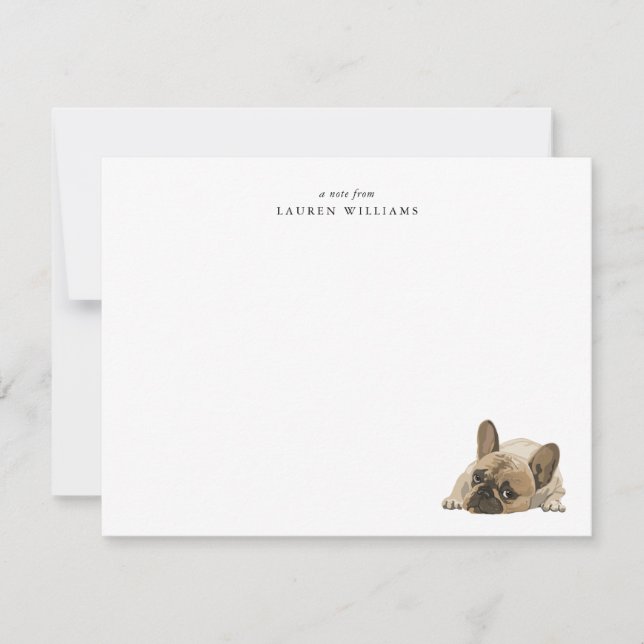 French Bulldog Puppy Flat Note Card (Front)