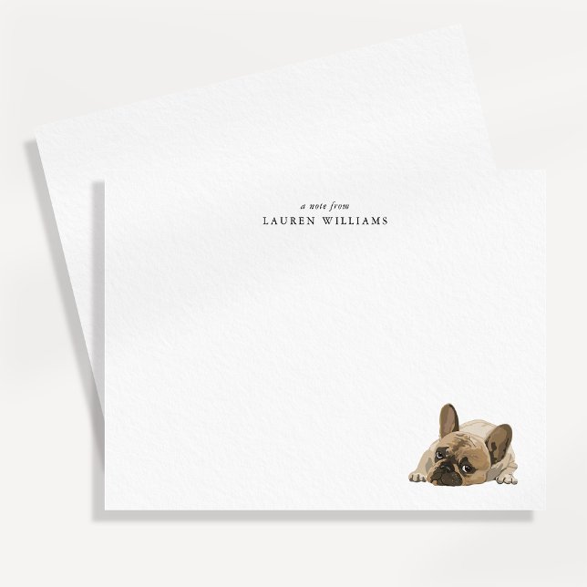 French Bulldog Puppy Flat Note Card (Creator Uploaded)