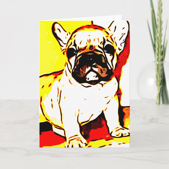 French bulldog puppy greeting card (Front)