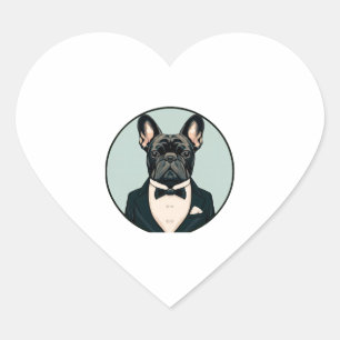 French Bulldog Puppy Heart Sticker