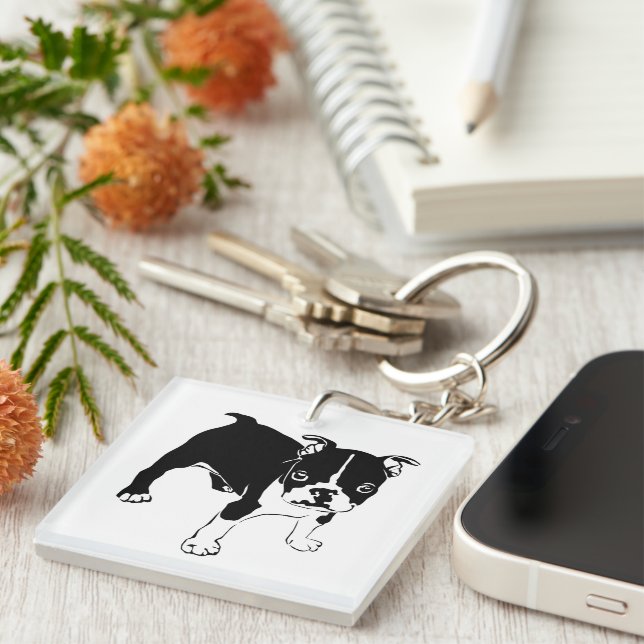 French Bulldog Puppy Key Ring (Front Right)