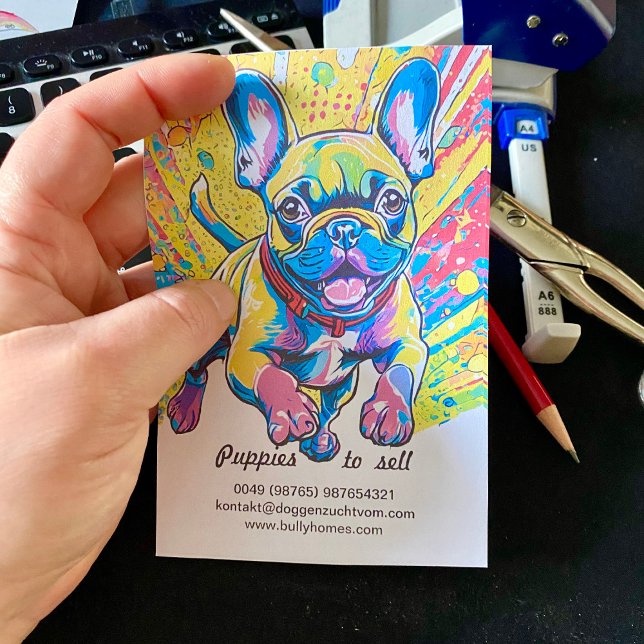 French Bulldog Puppy to sell  Post-it Notes (Direkt in der Hand, sehr gut zu lesen und zu sehen.  Probedruck für das Foto, original wird besser.)