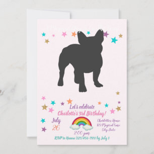 French Bulldog purebred dog silhouette Invitation