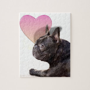 French Bulldog puzzle with tin