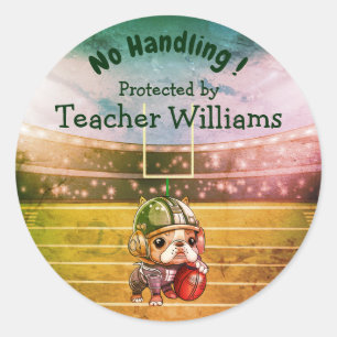 French bulldog quarterback teacher Belonging Classic Round Sticker