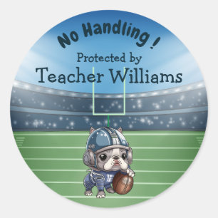French bulldog quarterback teacher Belonging  Classic Round Sticker