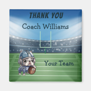 French bulldog quarterback Than You Coach Magnet