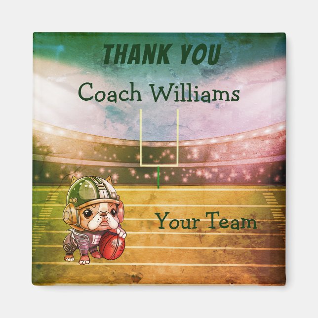 French bulldog quarterback Than You Coach Magnet (Front)