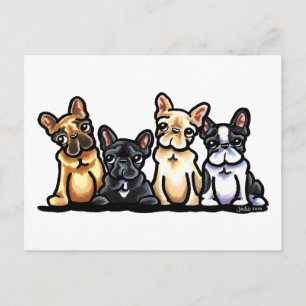 French Bulldog Quartet Postcard