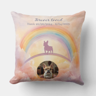 French Bulldog Rainbow Bridge Memorial Throw Cushion