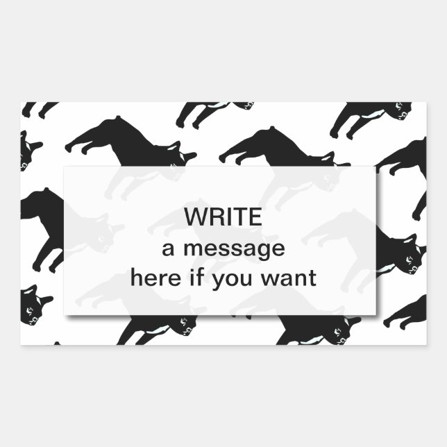 French Bulldog Rectangular Sticker (Front)