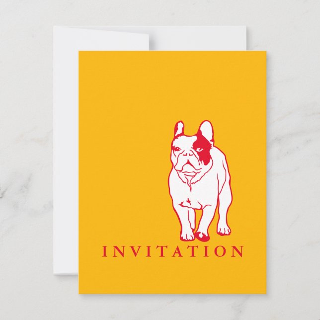 French Bulldog red Invitation (Front)