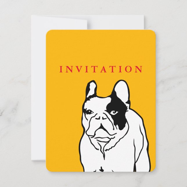 French Bulldog red Invitation (Front)