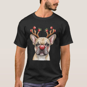 French Bulldog Reindeer Dog Lover Christmas Xmas T-Shirt