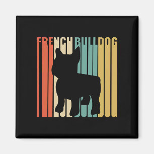 French Bulldog Retro 1970s Dog Silhouette Frenchie Magnet