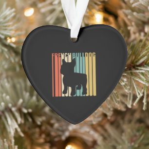 French Bulldog Retro 1970s Dog Silhouette Frenchie Ornament