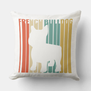 French Bulldog Retro 1970s Gift For Mum Dog Lover Cushion