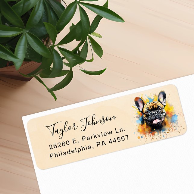 French Bulldog Return Address Label (Creator Uploaded)