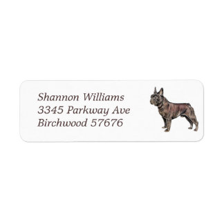 french Bulldog Return Address Label