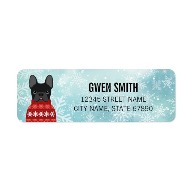 French Bulldog Return Address Labels (Front)