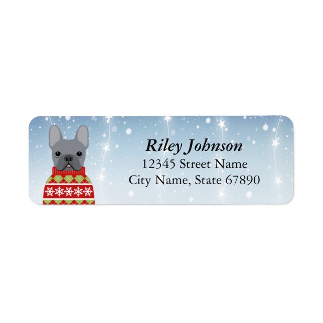 French Bulldog Return Address Labels (Front)