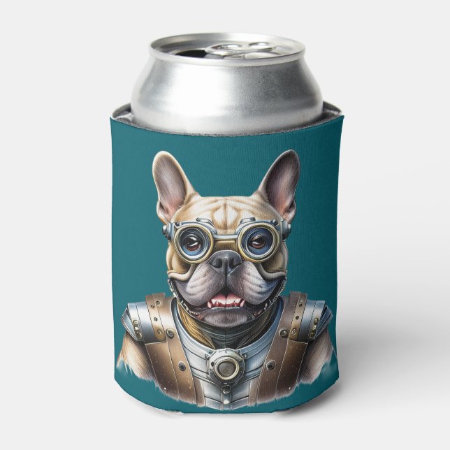 French Bulldog Robot Father's Day Can Cooler (Can Front)