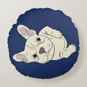French Bulldog rolling Round Cushion