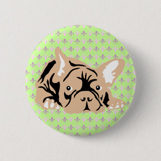 French Bulldog rose 6 Cm Round Badge