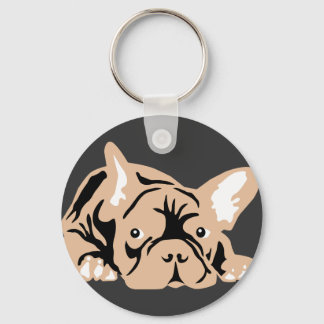 French Bulldog rose Key Ring
