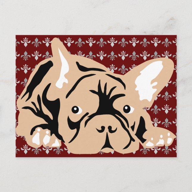 French Bulldog rose Postcard (Front)