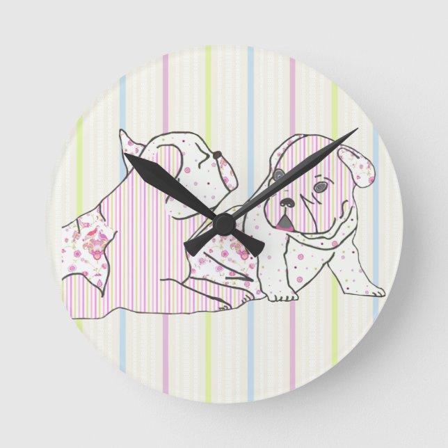 French Bulldog Round Clock (Front)