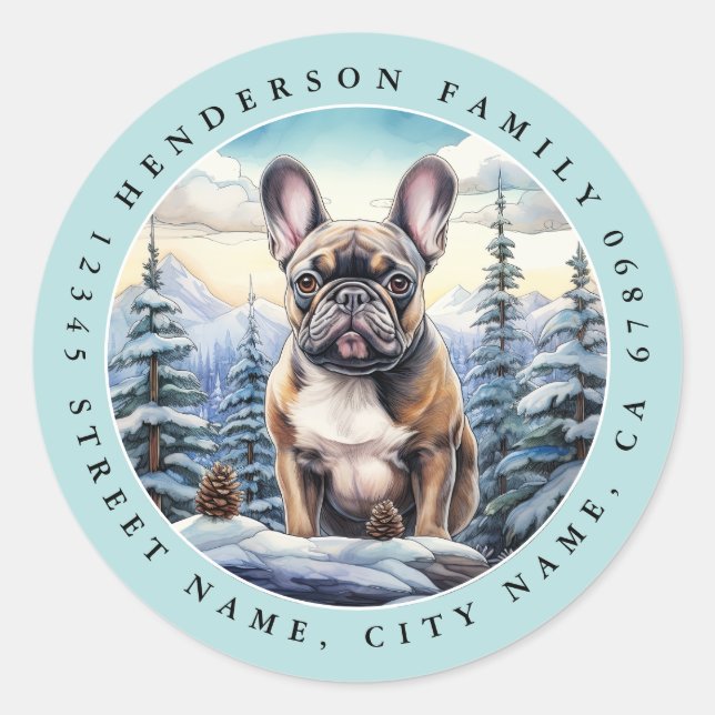 French Bulldog Round Stickers (Front)
