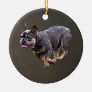 French Bulldog Running Ceramic Tree Decoration