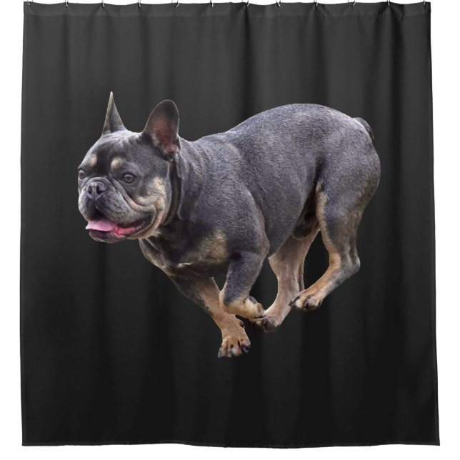 French Bulldog Running Shower Curtain (Front)