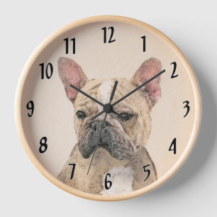 French Bulldog (Sable) Painting - Cute Original Do Clock