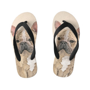 French Bulldog (Sable) Painting - Cute Original Do Kid's Jandals