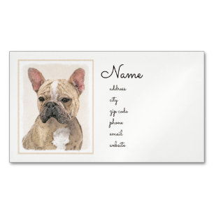 French Bulldog (Sable) Painting - Cute Original Do Magnetic Business Card