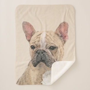 French Bulldog (Sable) Painting - Cute Original Do Sherpa Blanket