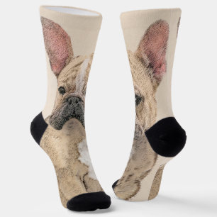 French Bulldog (Sable) Painting - Cute Original Do Socks
