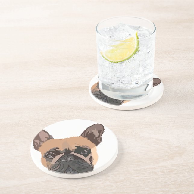 French Bulldog Sandstone Coaster (Side)