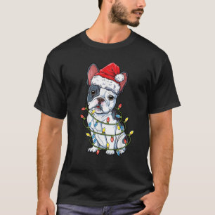French Bulldog Santa Christmas Tree Lights Xmas Gi T-Shirt